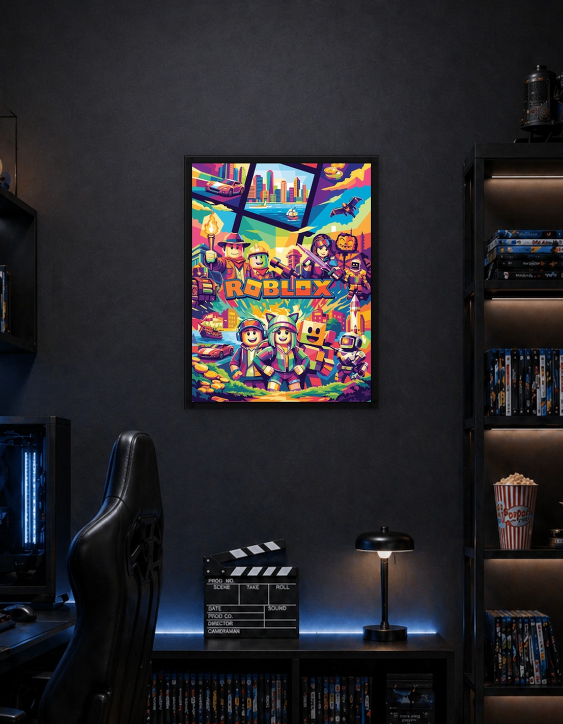 Roblox Characters and Cityscape