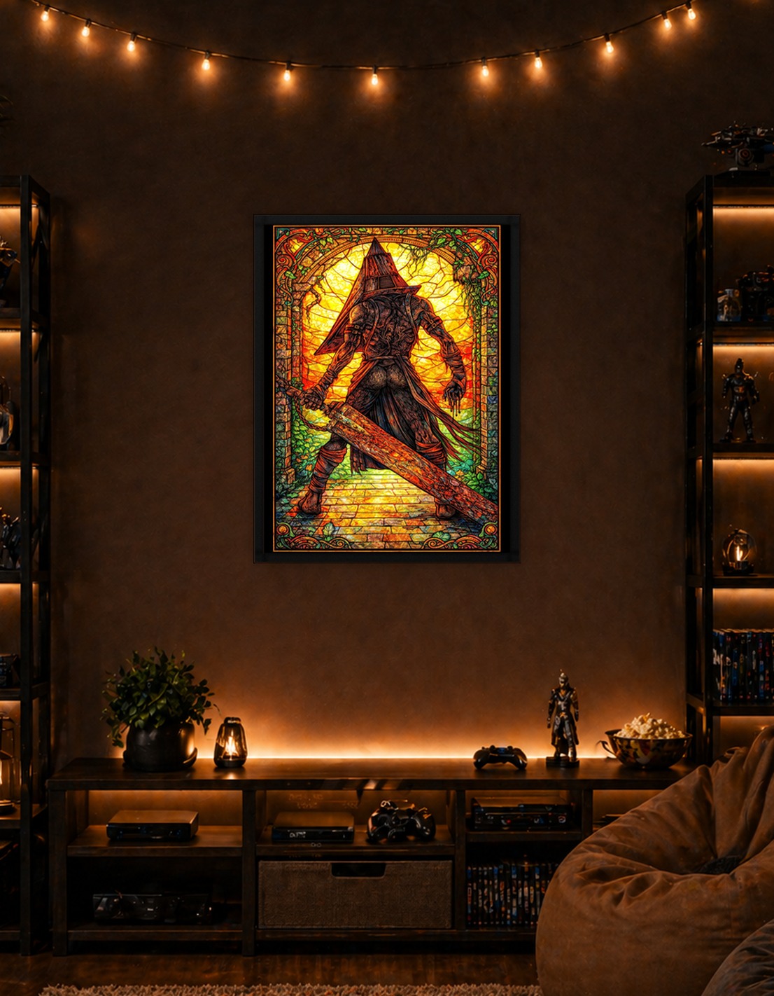 Pyramid Head Stained Glass Art - 10027190