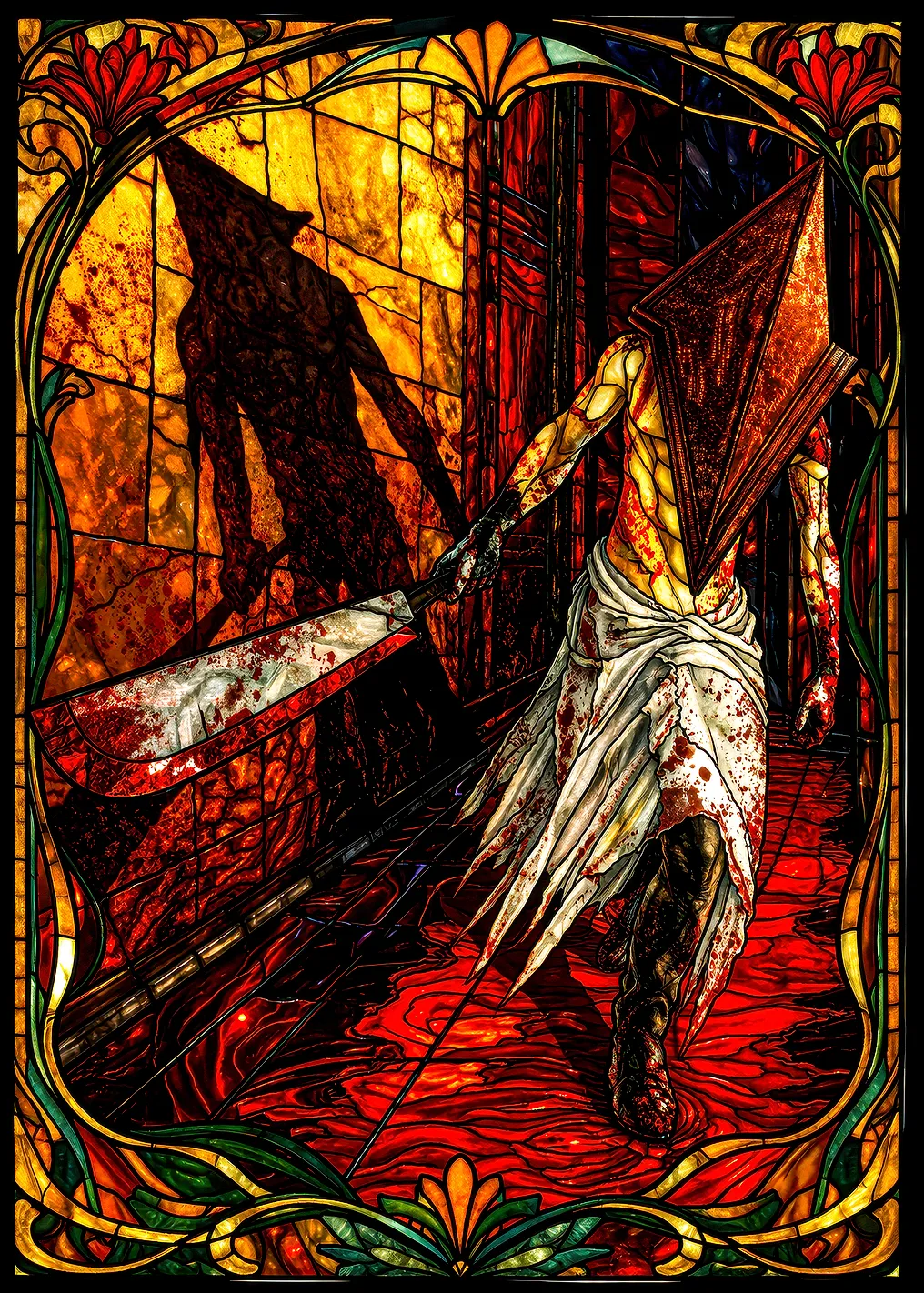 Pyramid Head Stained Glass Art - 10066319