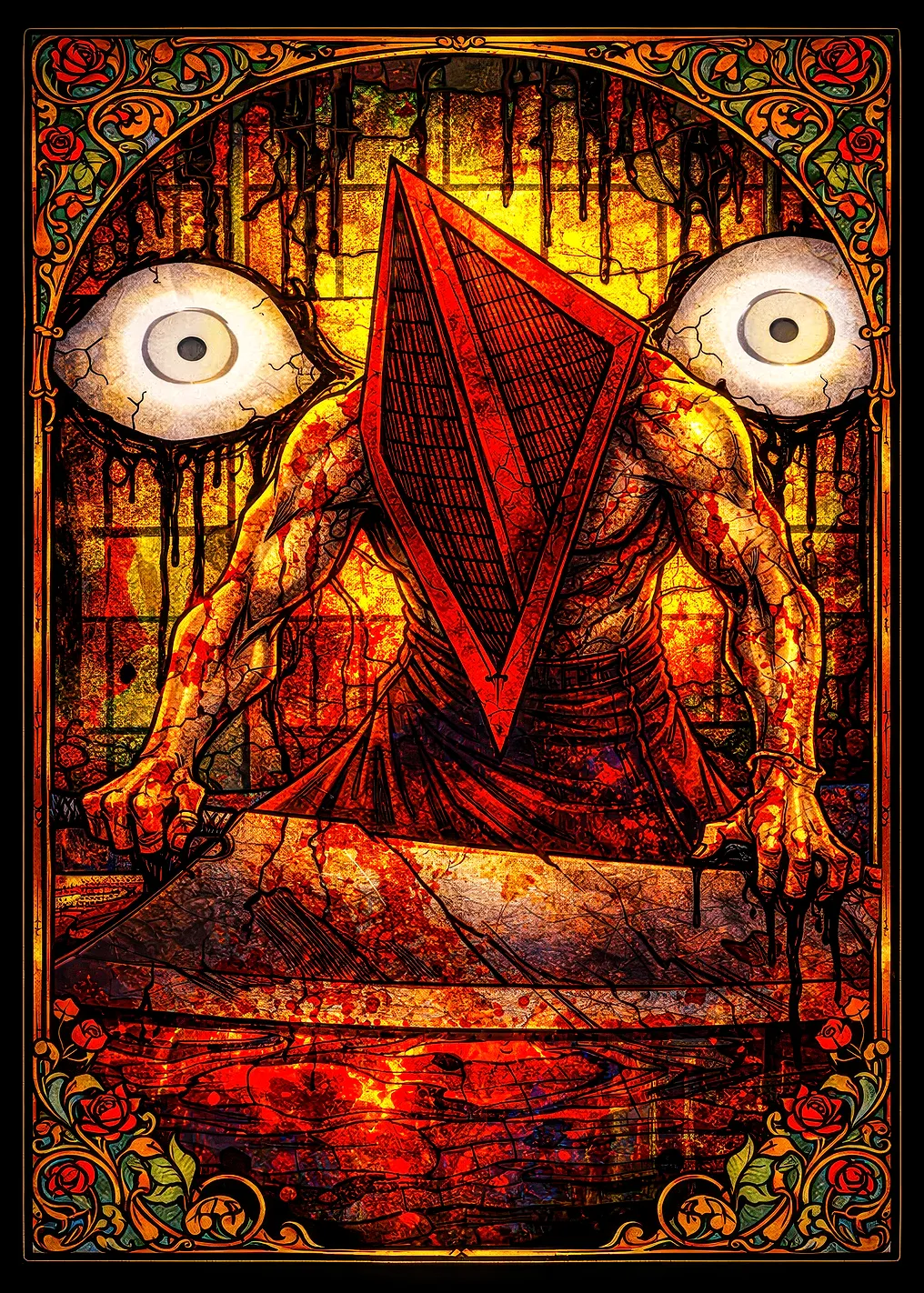 Pyramid Head Stained Glass Art - 10066379