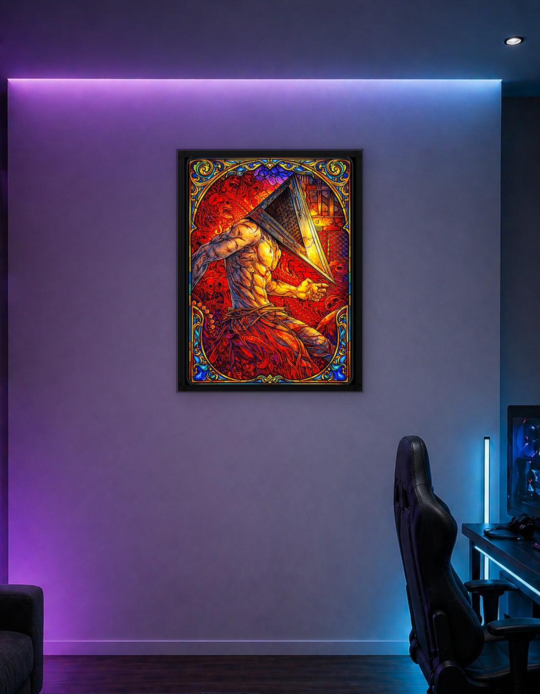 Pyramid Head Stained Glass Art - 10066430