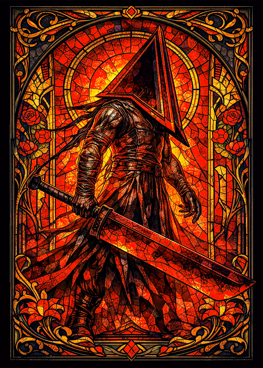 Pyramid Head Stained Glass Art - 9679820