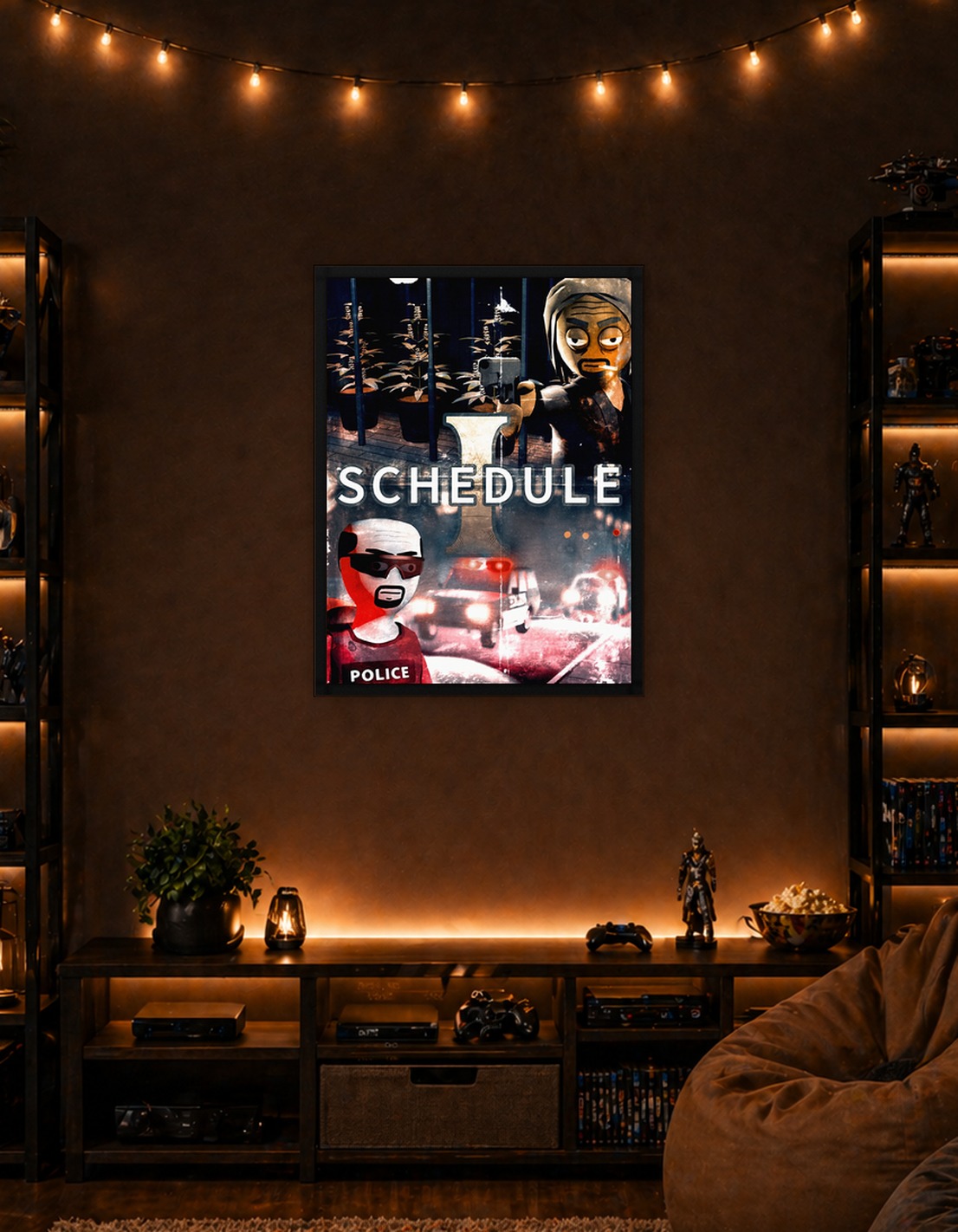 Schedule Poster with Police and Gunman