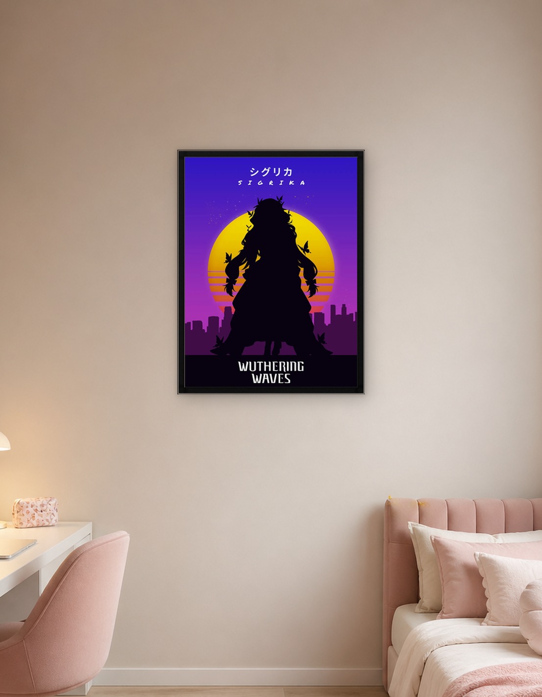 Sigrika Wuthering Waves Silhouette Poster