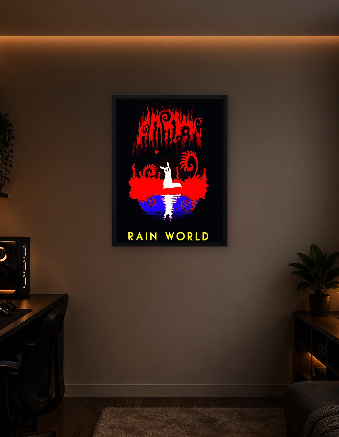 Rain World Slugcat Reflection Illustration