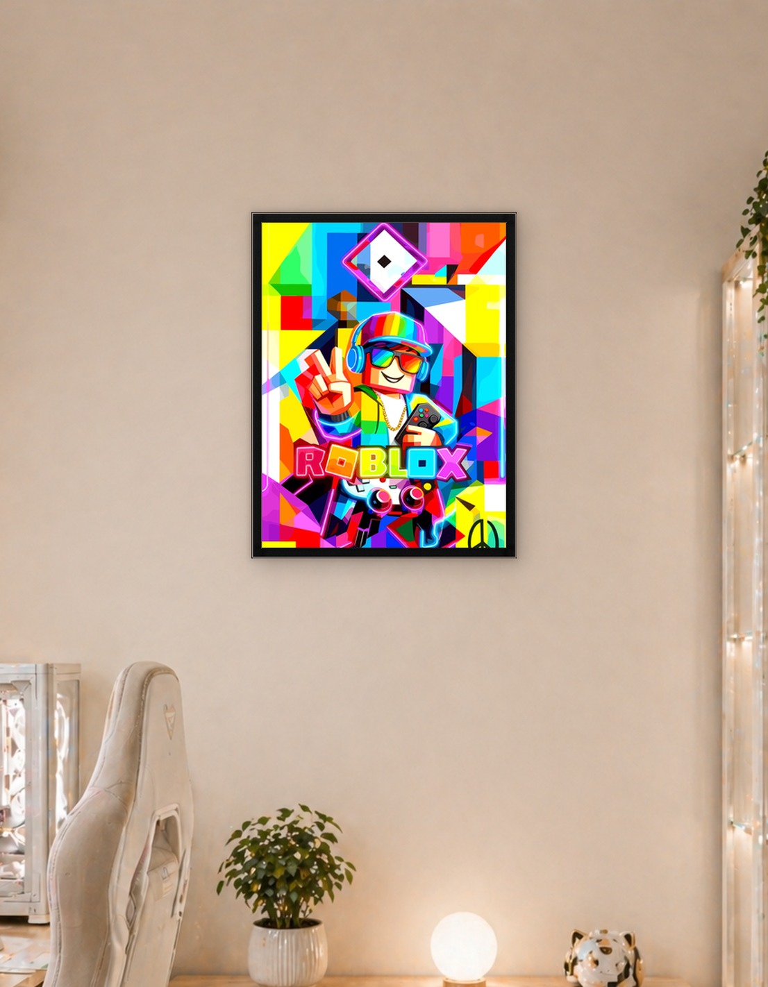 Roblox Gamer with Rainbow Accessories