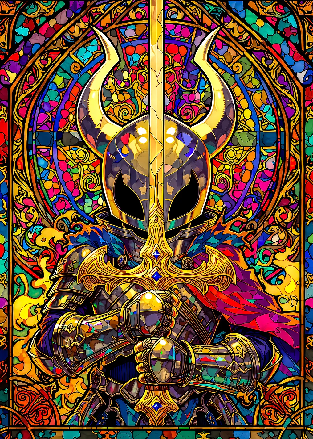 Knight in Stained Glass Armor - 9652349