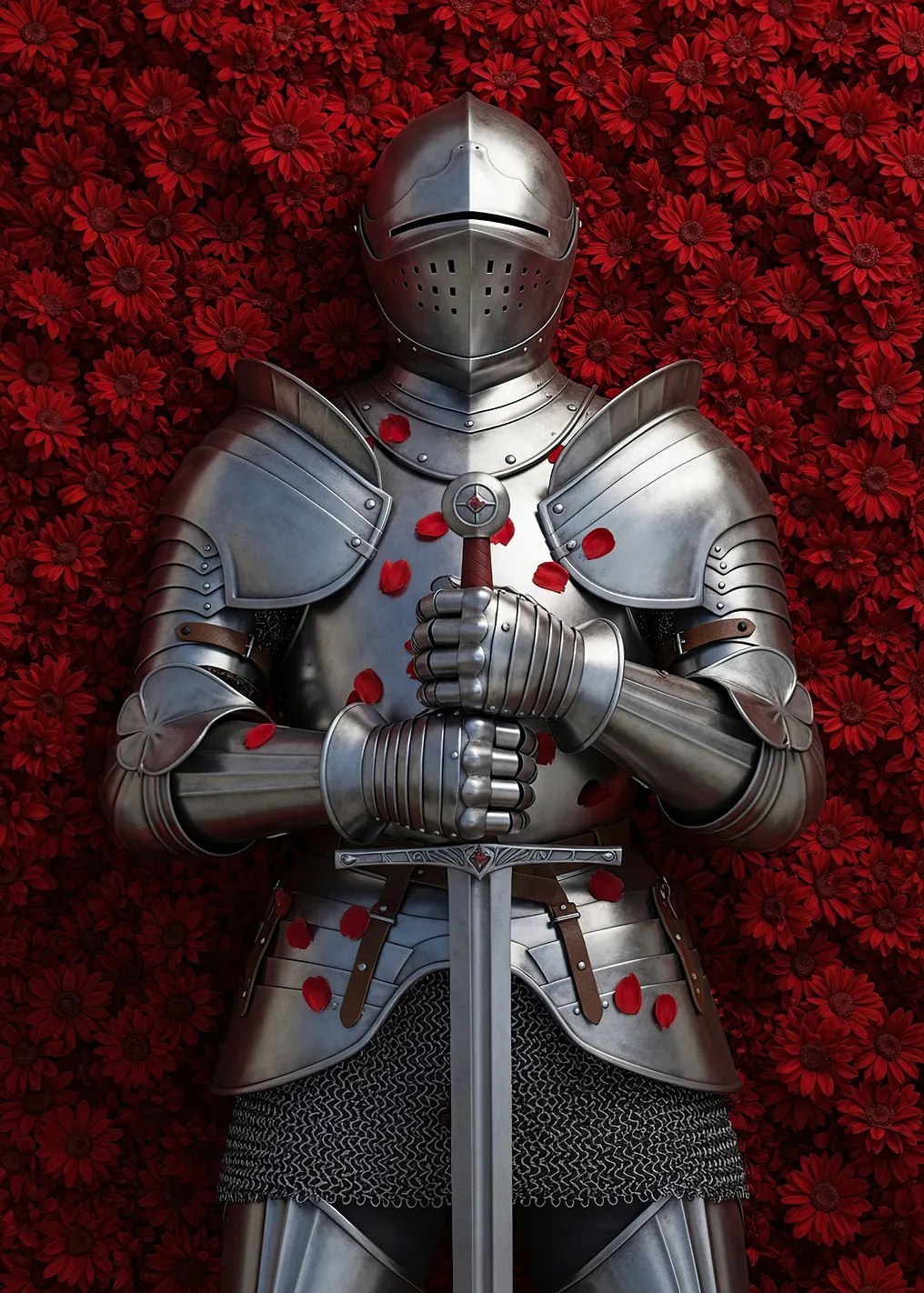 Knight in Armor with Roses