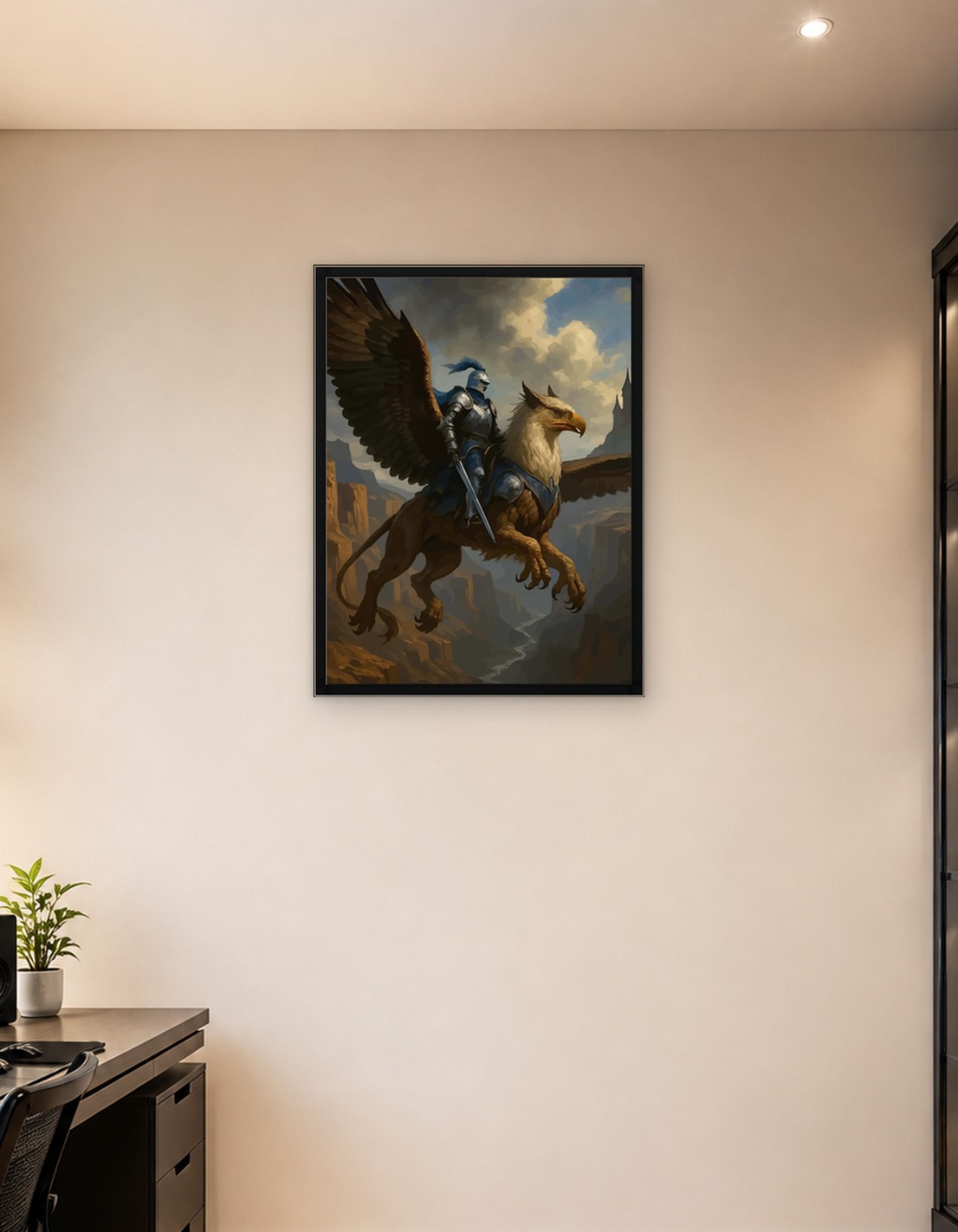 Knight Riding a Griffin