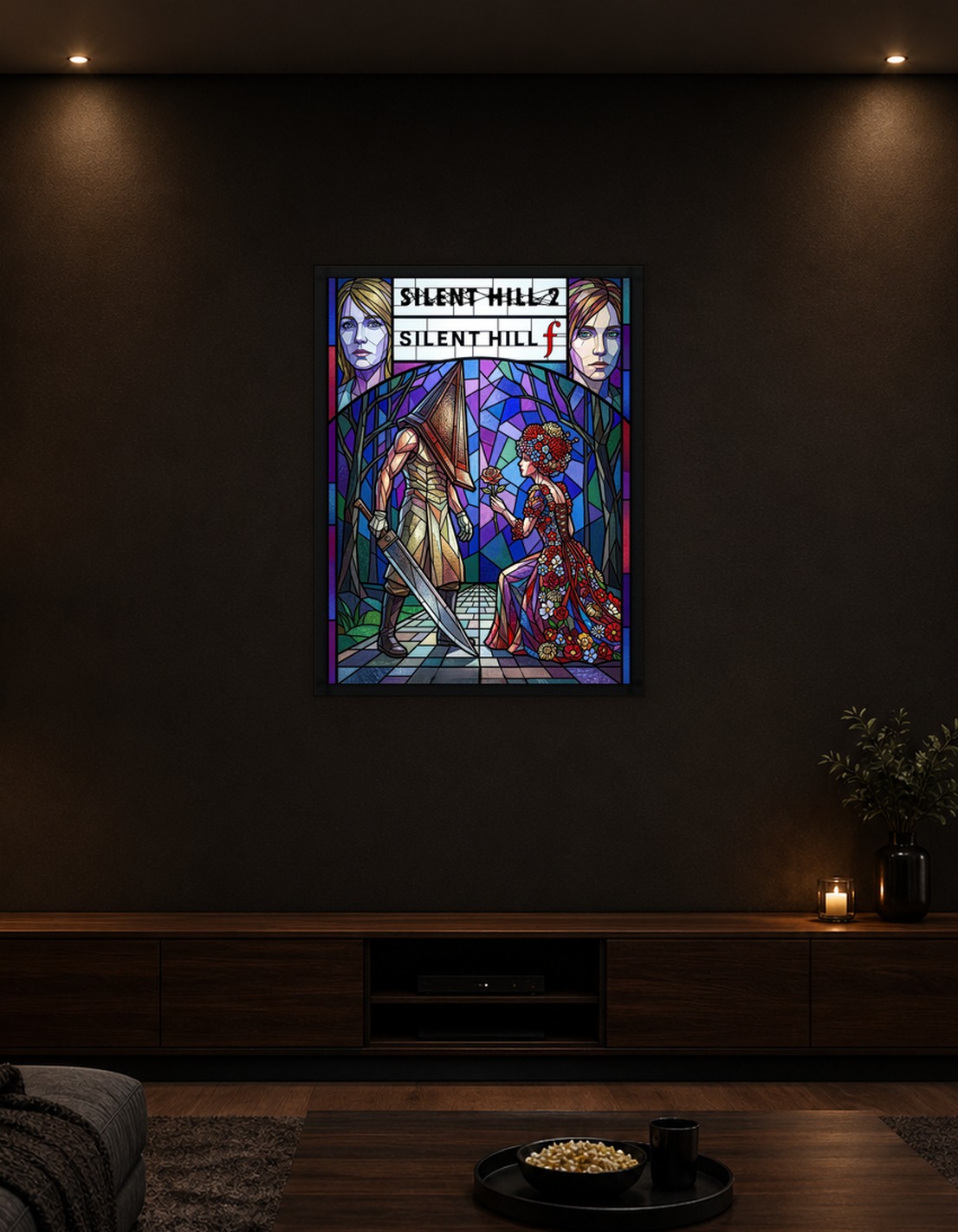 Silent Hill 2 and F Stained Glass Art