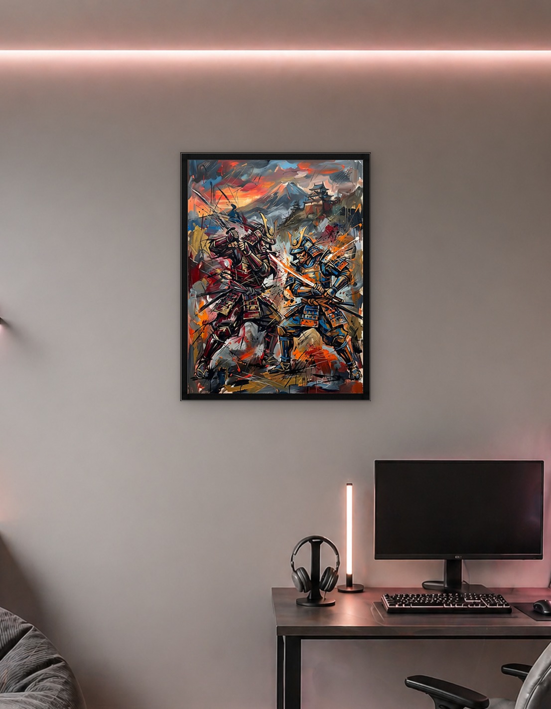 Samurai Battle Painting