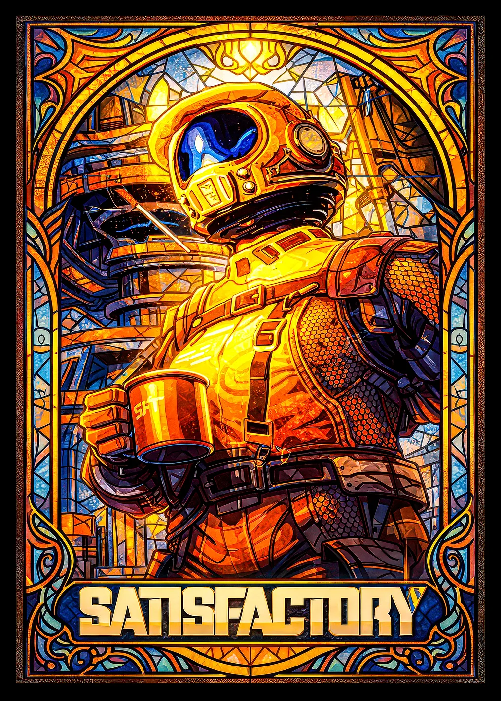 Satisfactory Stained Glass Astronaut