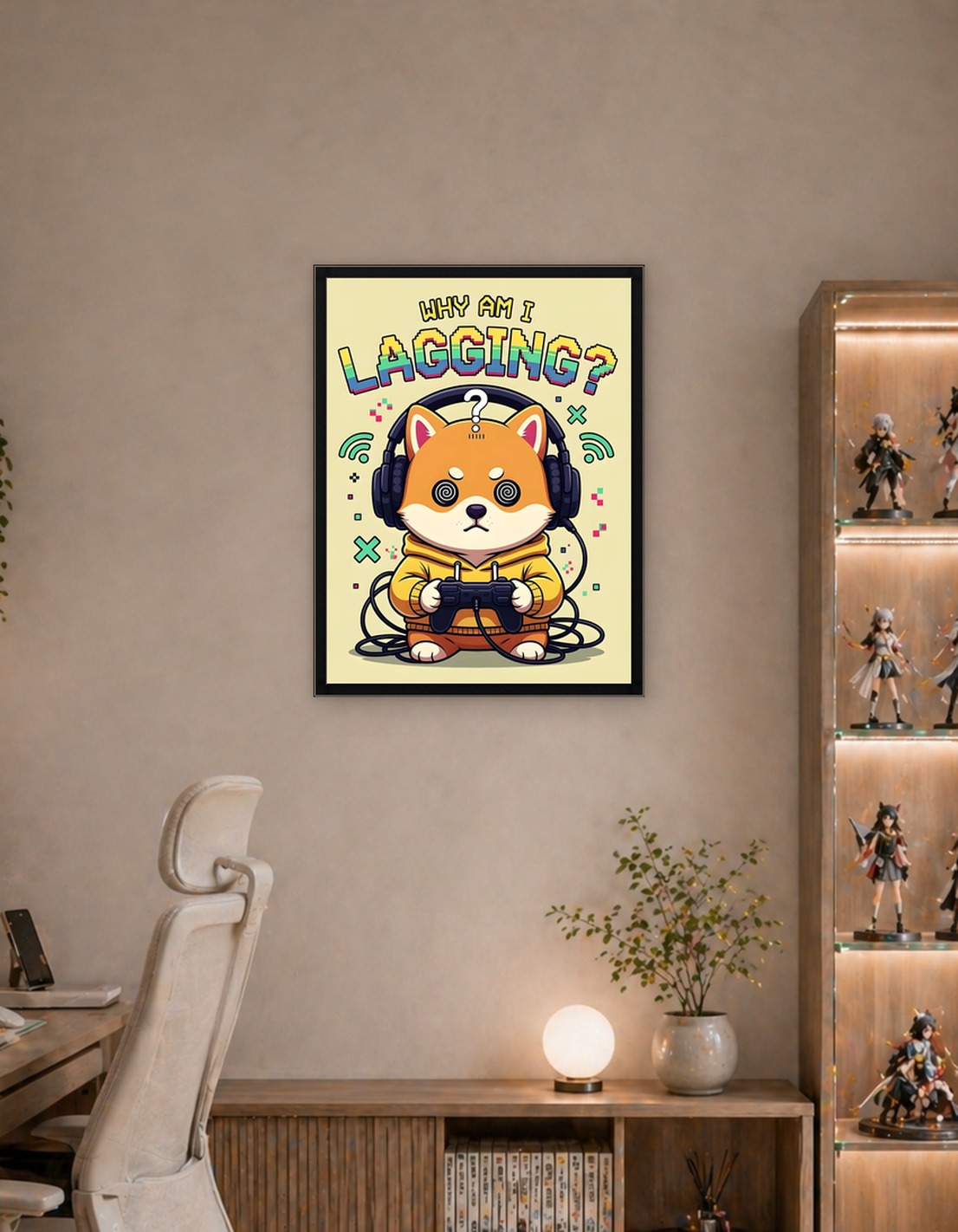 Shiba Inu Gamer with 'Why Am I Lagging?'
