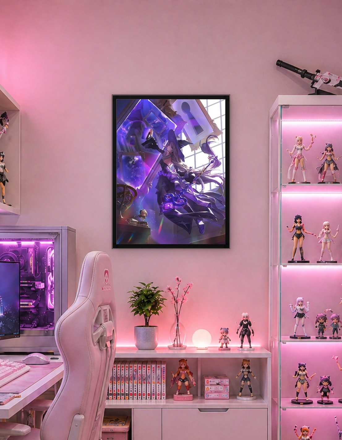 Mysterious Witch in a Cosmic Room