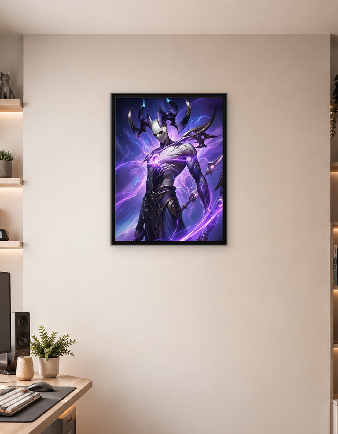 Mysterious Figure with Purple Energy - 9975838