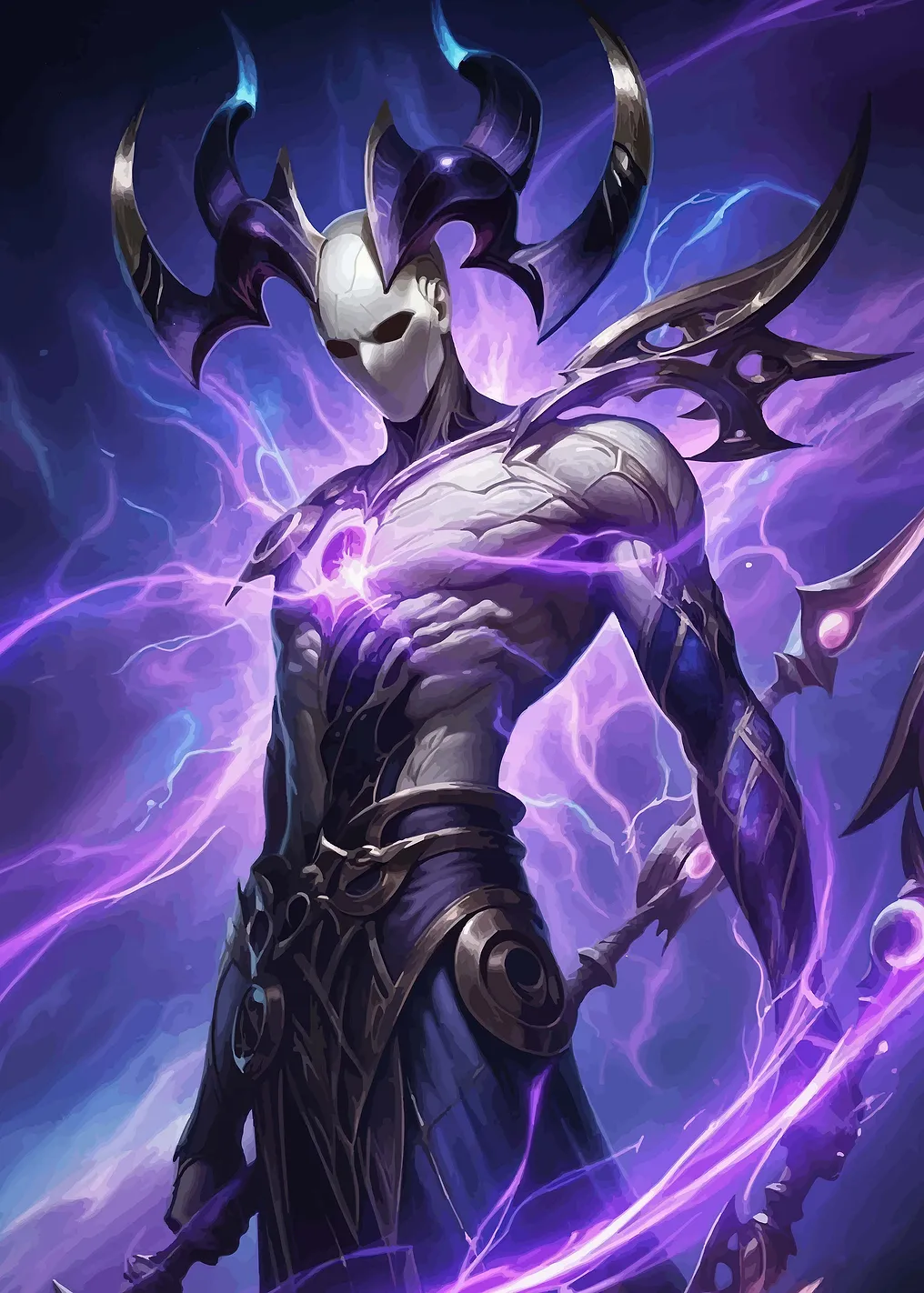 Mysterious Figure with Purple Energy - 9975838