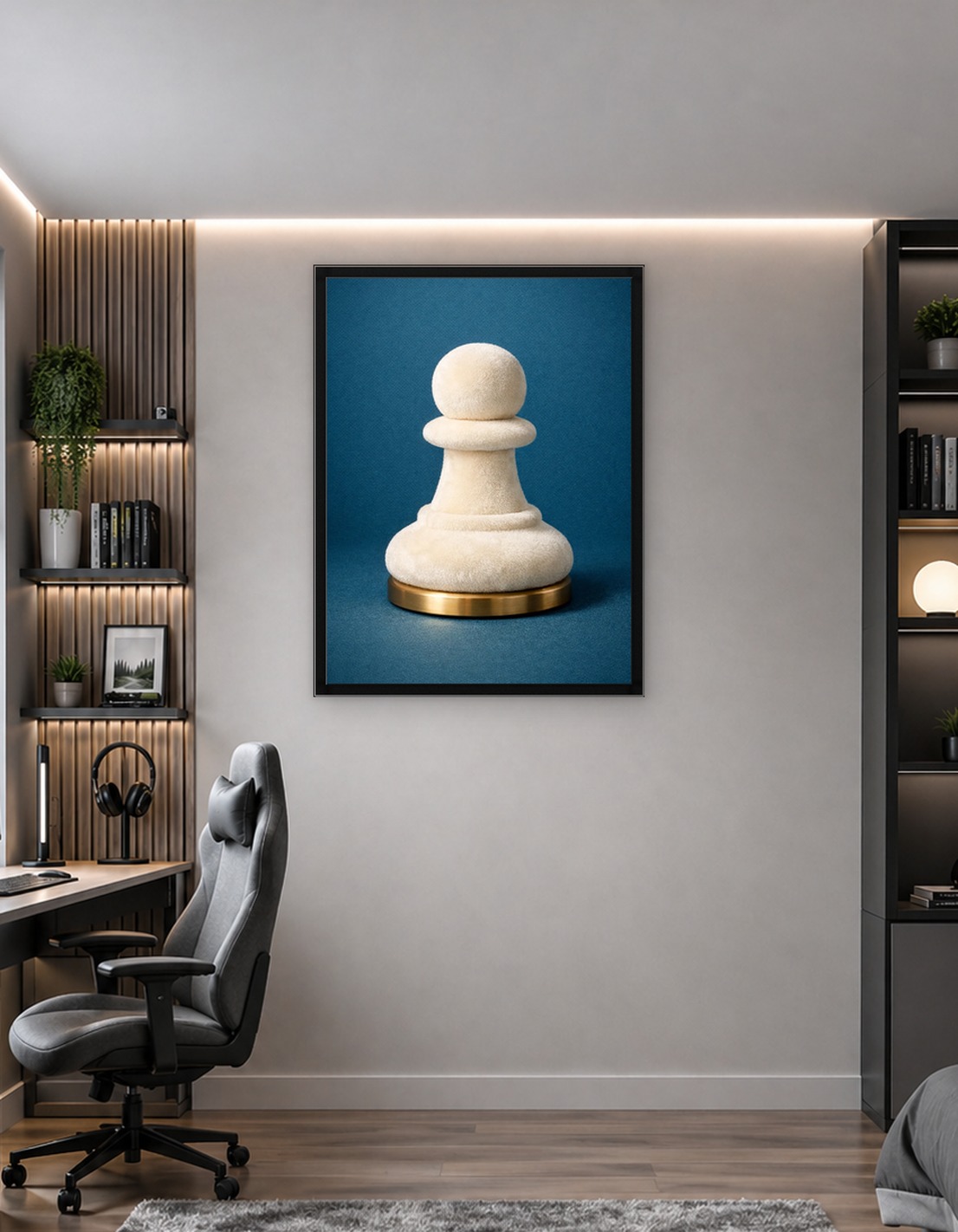 Velvet Chess Pawn on Brass Base