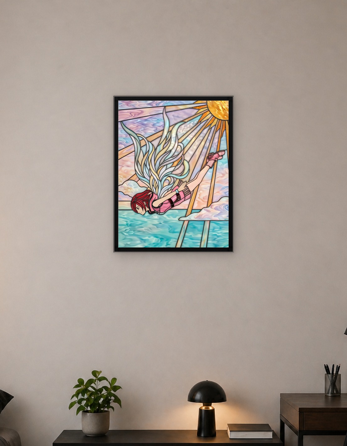 Stained Glass Kingdom Hearts Girl