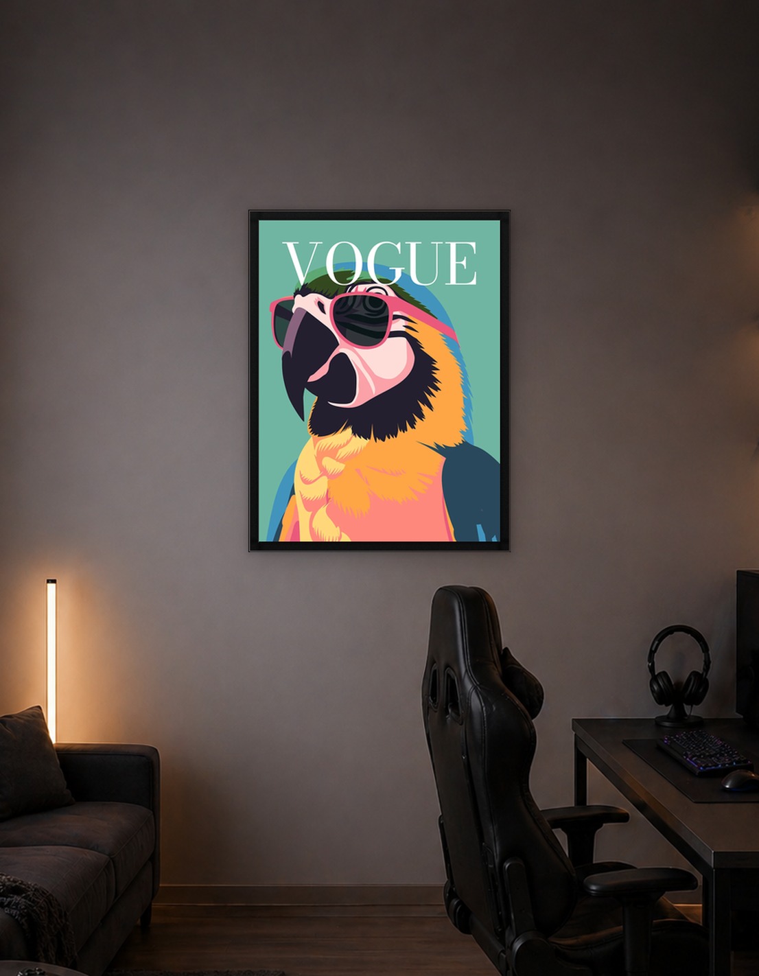 Vogue Parrot with Sunglasses