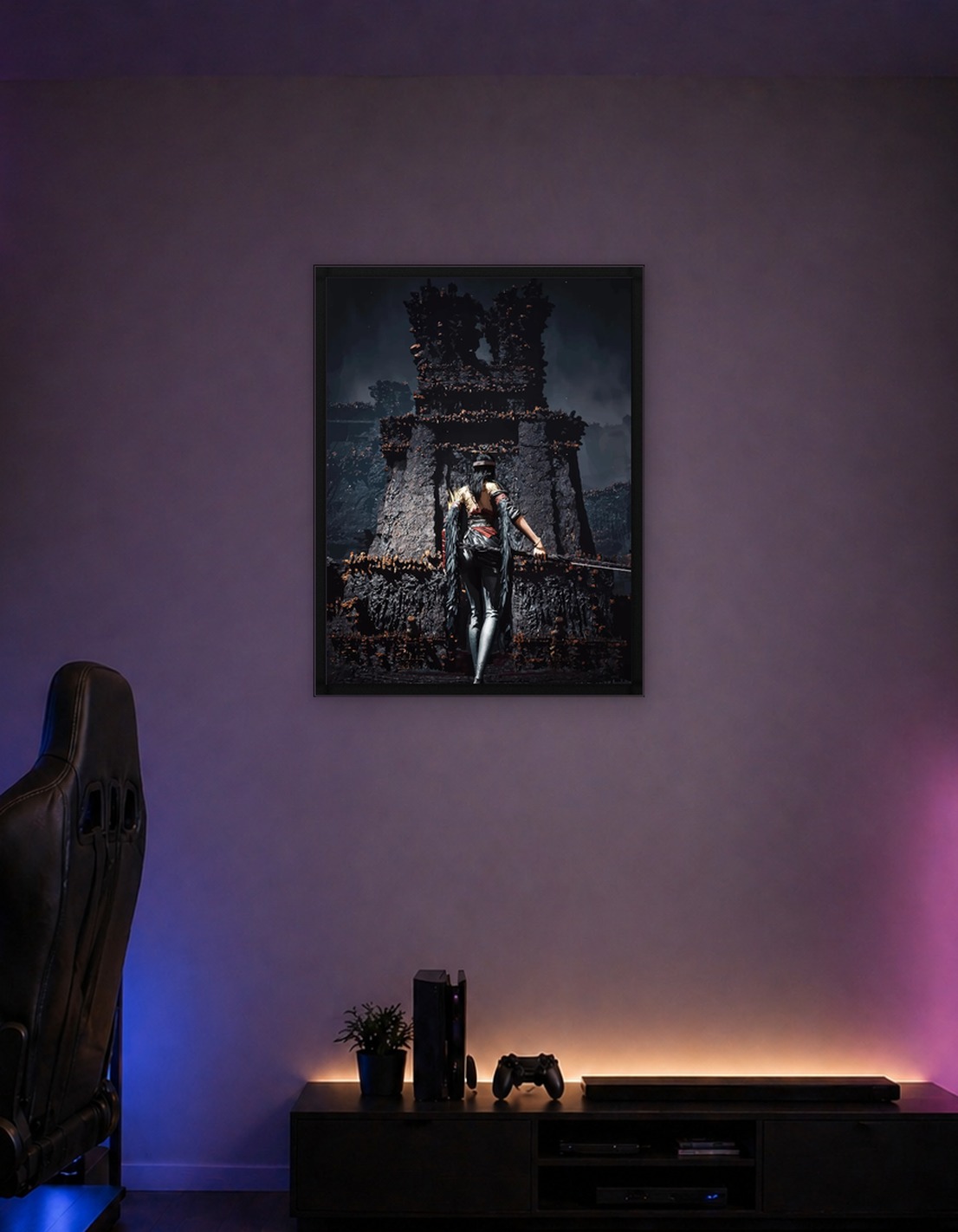 Warrior in a dark fantasy setting