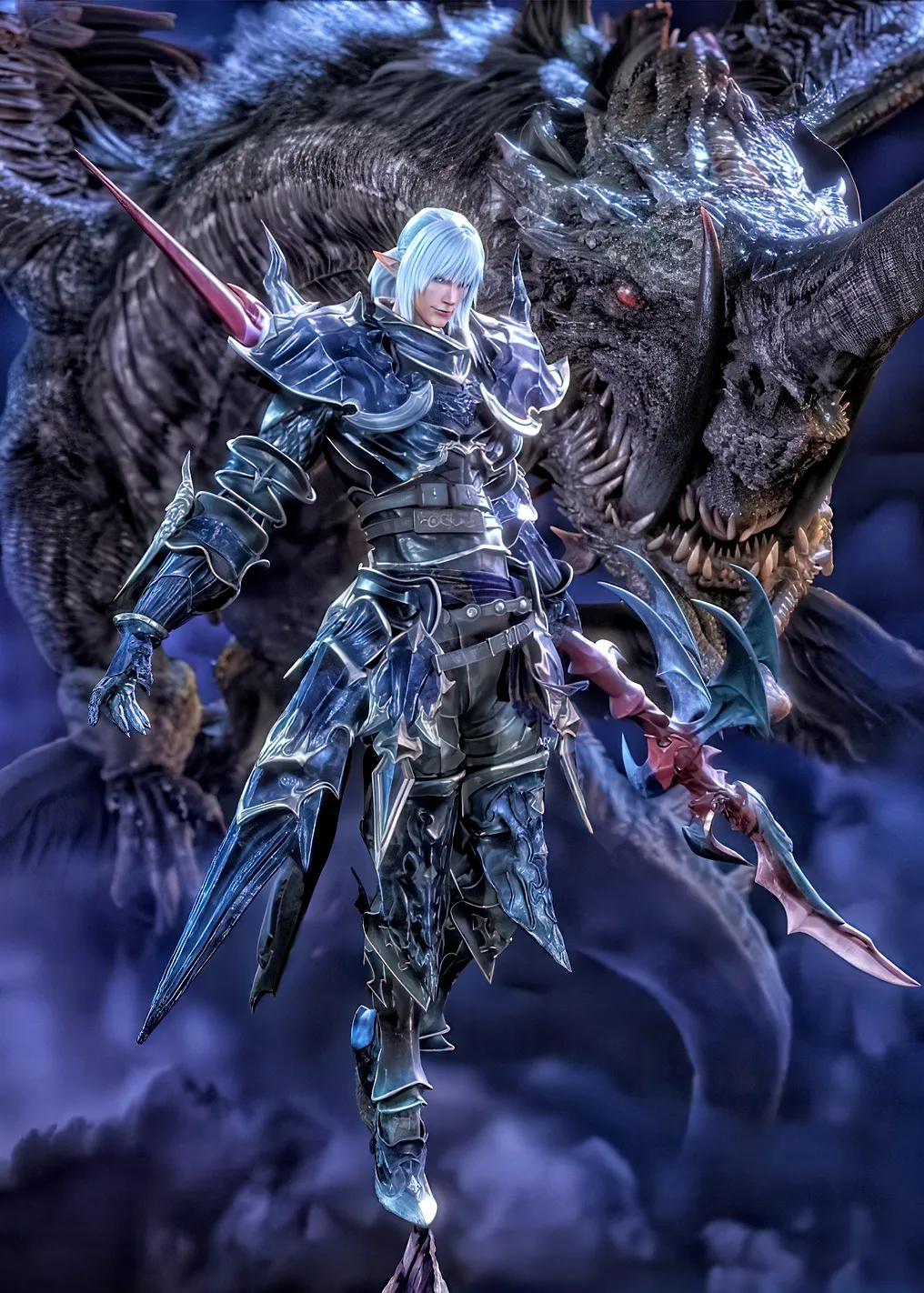 Warrior and Dragon in Armor