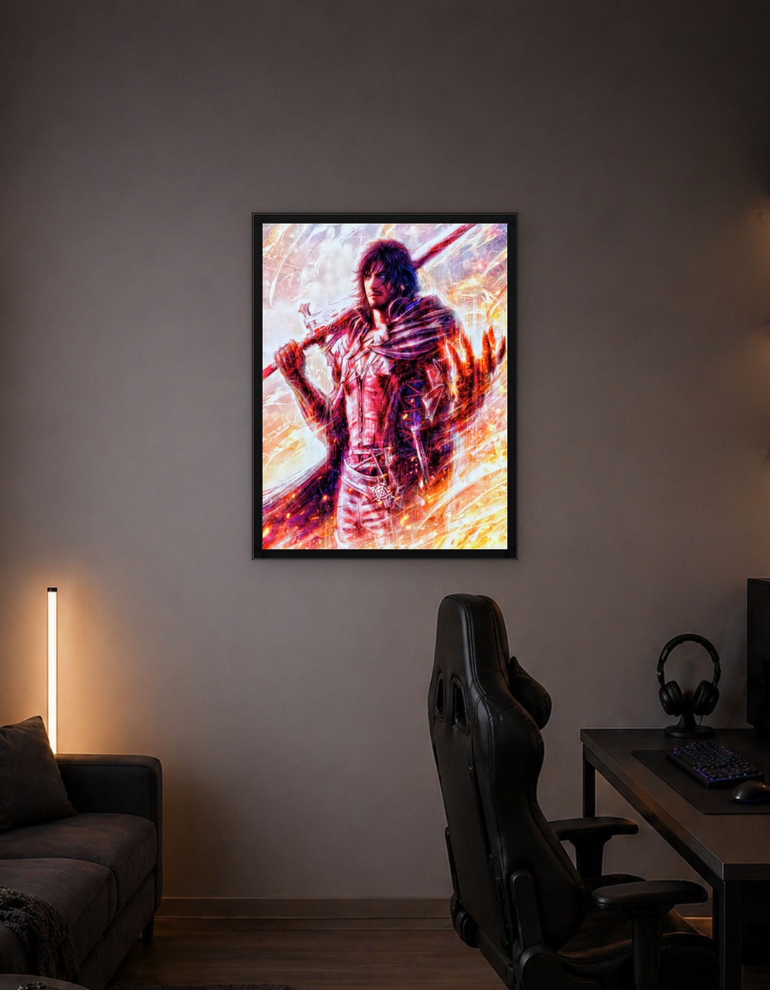 Warrior with Fiery Sword