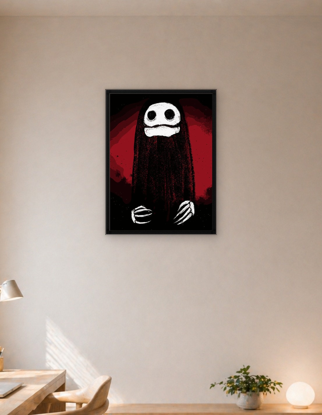 Spooky Ghost with Skull Face
