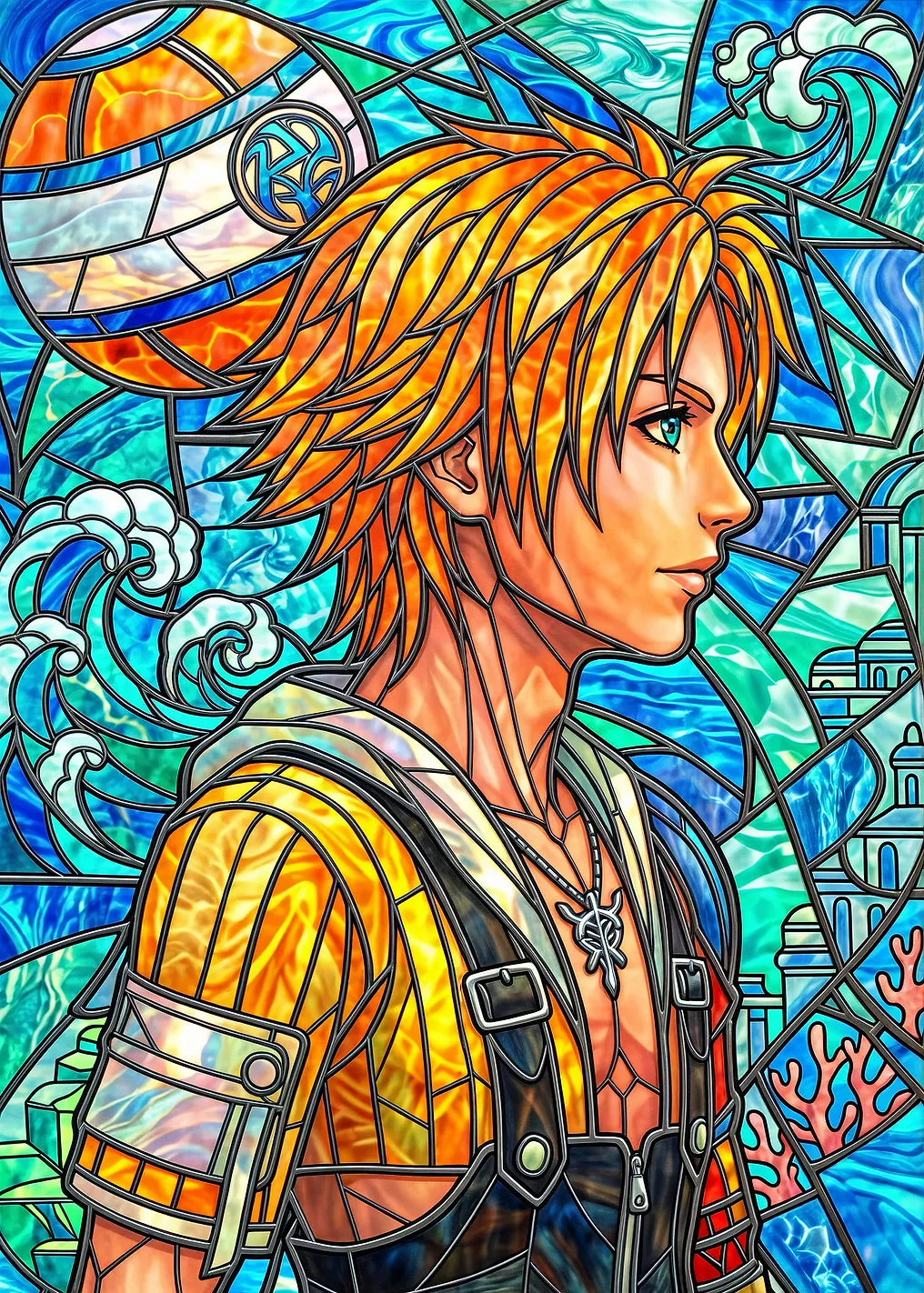 Tidus Stained Glass Art