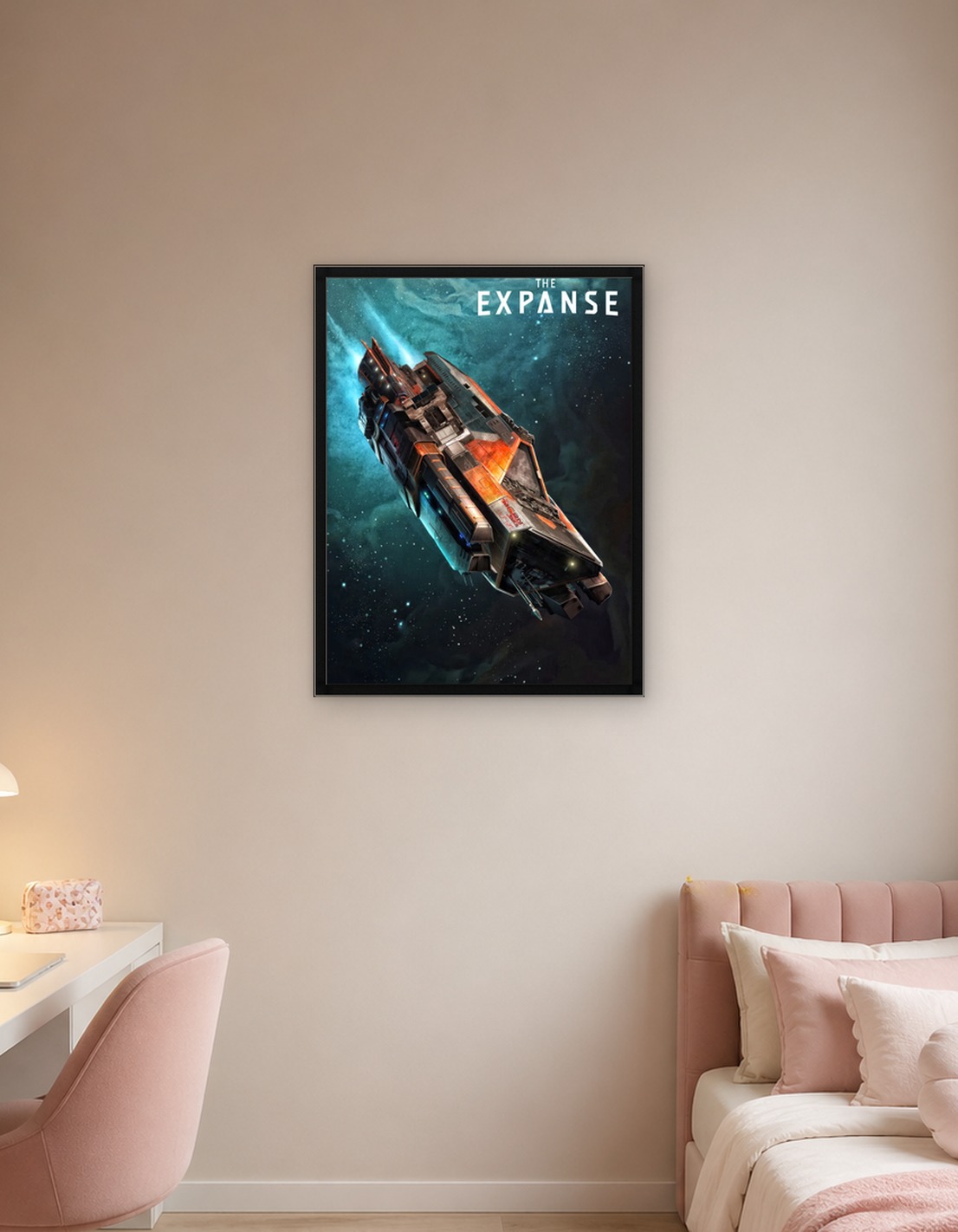 The Expanse Spaceship in Nebula