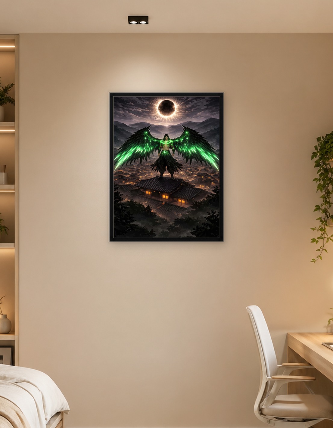Winged Warrior Under Eclipse