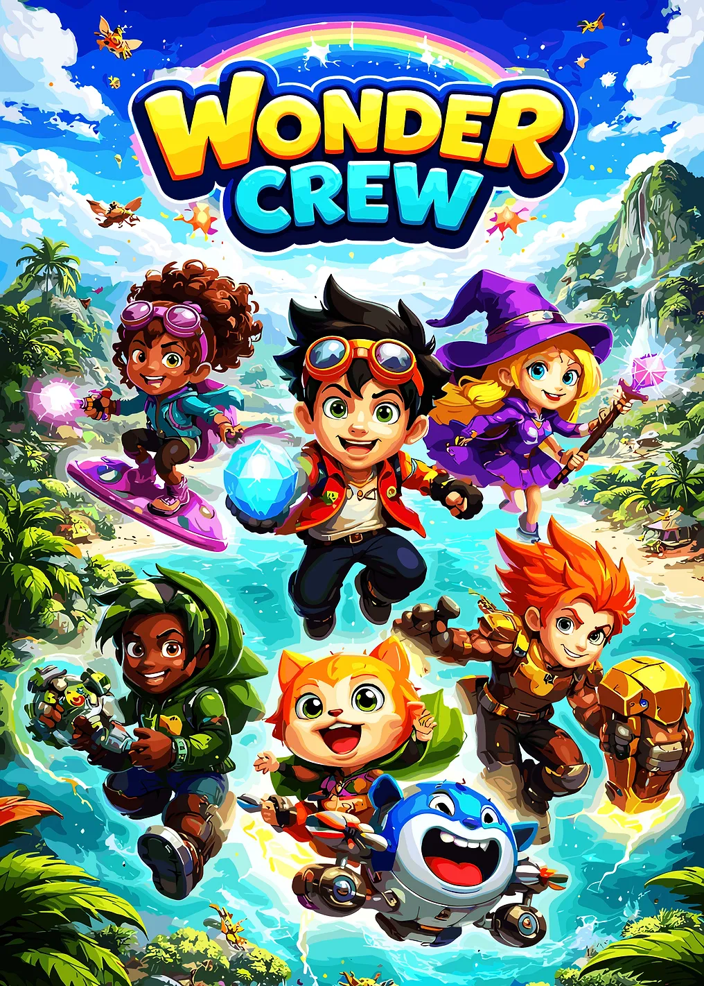 Wonder Crew Characters on Tropical Island
