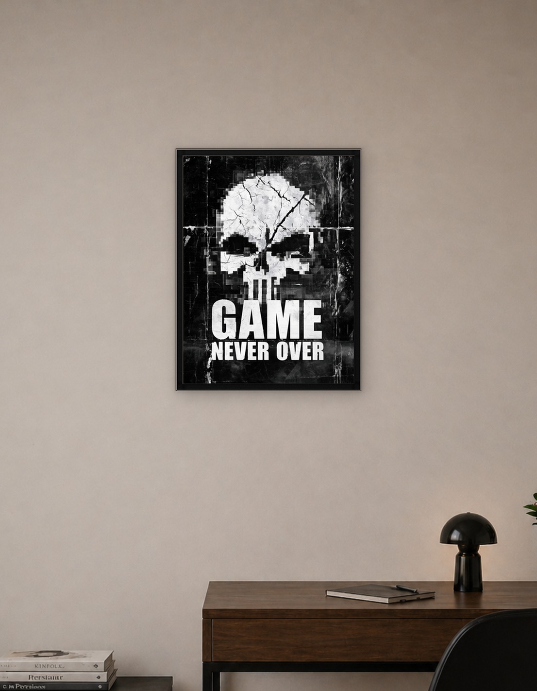 The Game Never Over Skull Poster