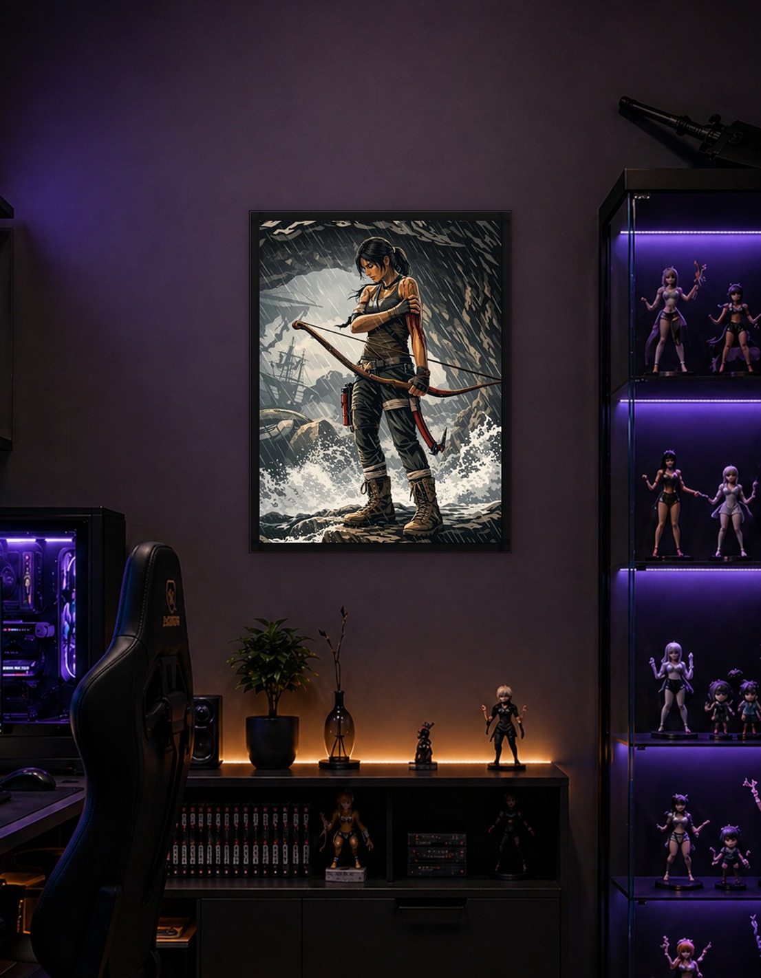 Tomb Raider with Bow in Stormy Seas
