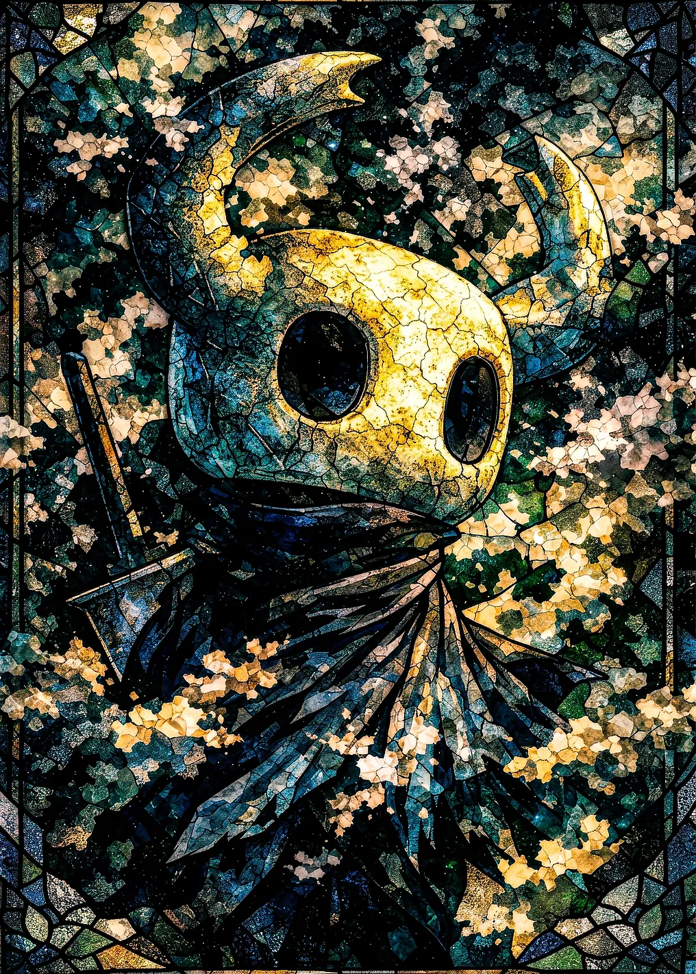 The Knight in Stained Glass Style