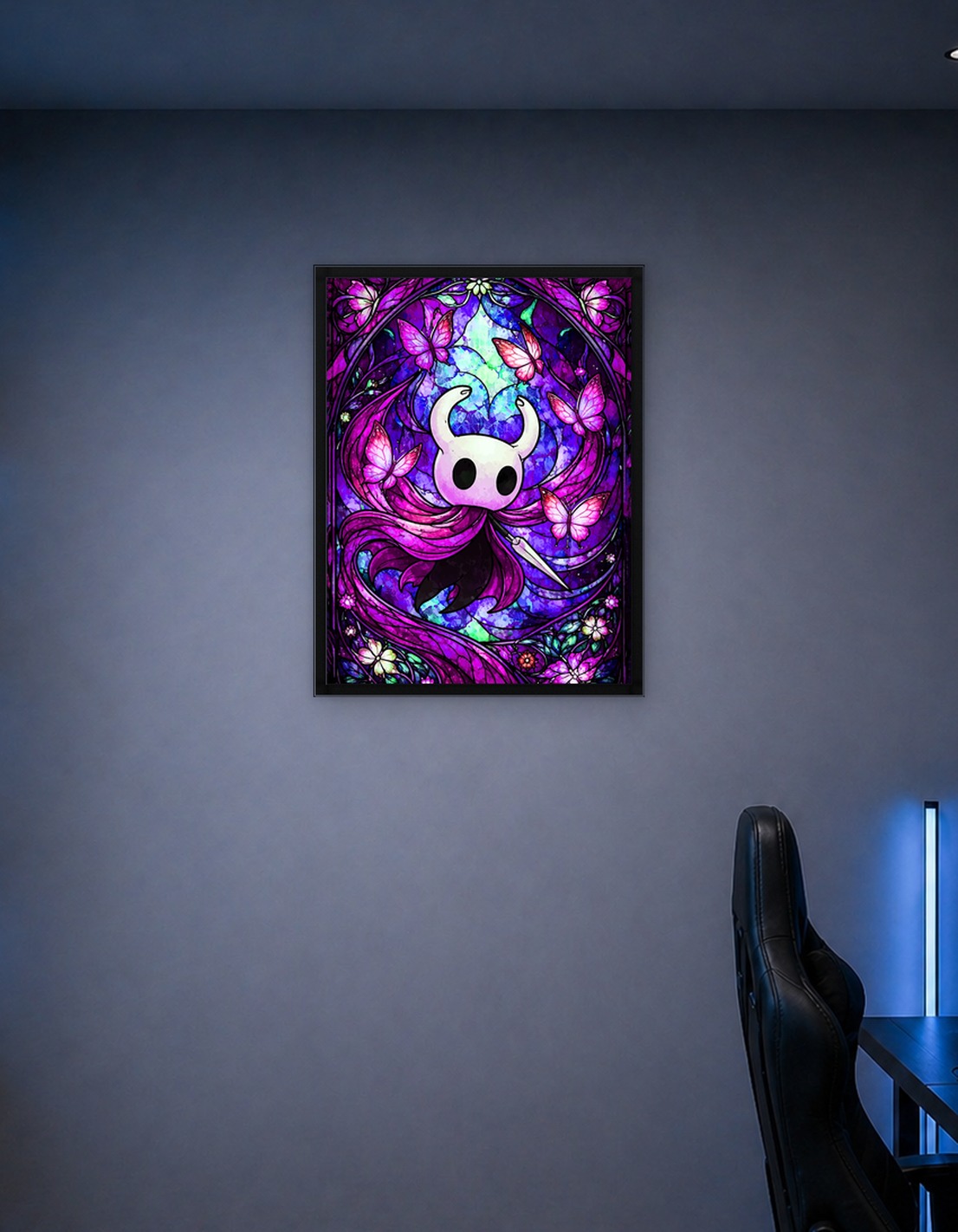 The Knight with Butterflies in Stained Glass
