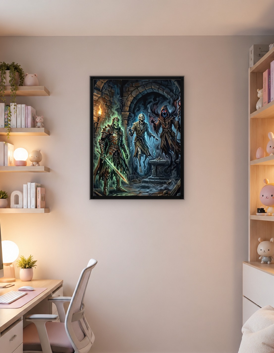 Undead Knight and Specters in Dungeon