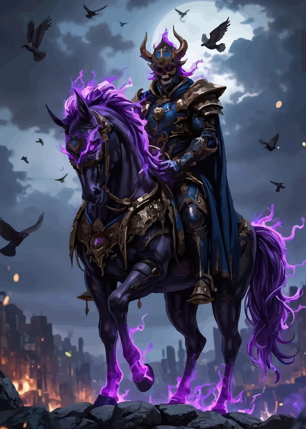 Undead Knight on Fiery Horse