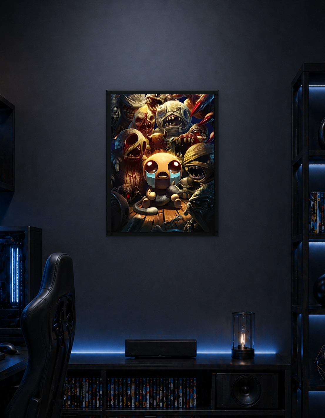 The Binding of Isaac surrounded by monsters
