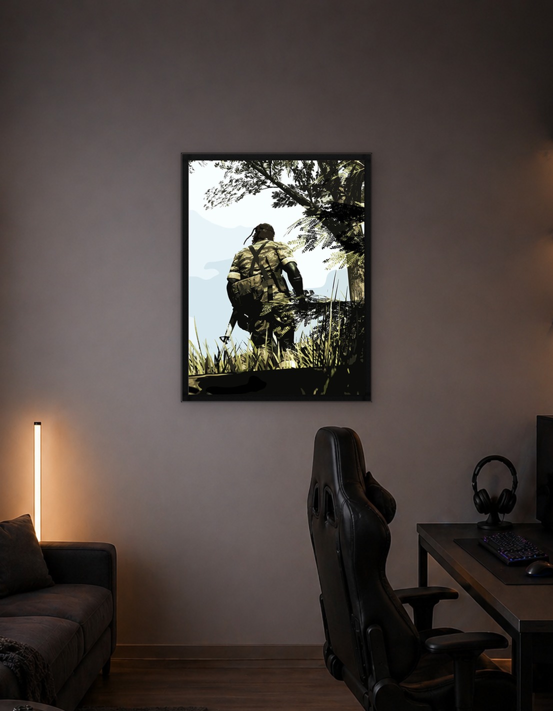 Soldier in Camouflage in Forest