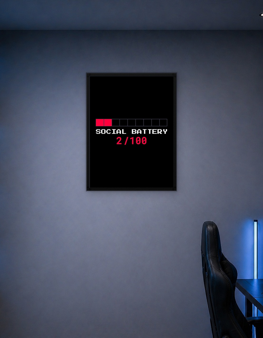 Social Battery Low Funny Gamer HP Bar