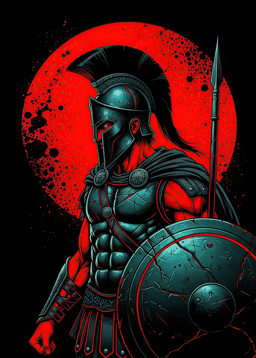 Spartan Warrior with Spear and Shield - 10044668