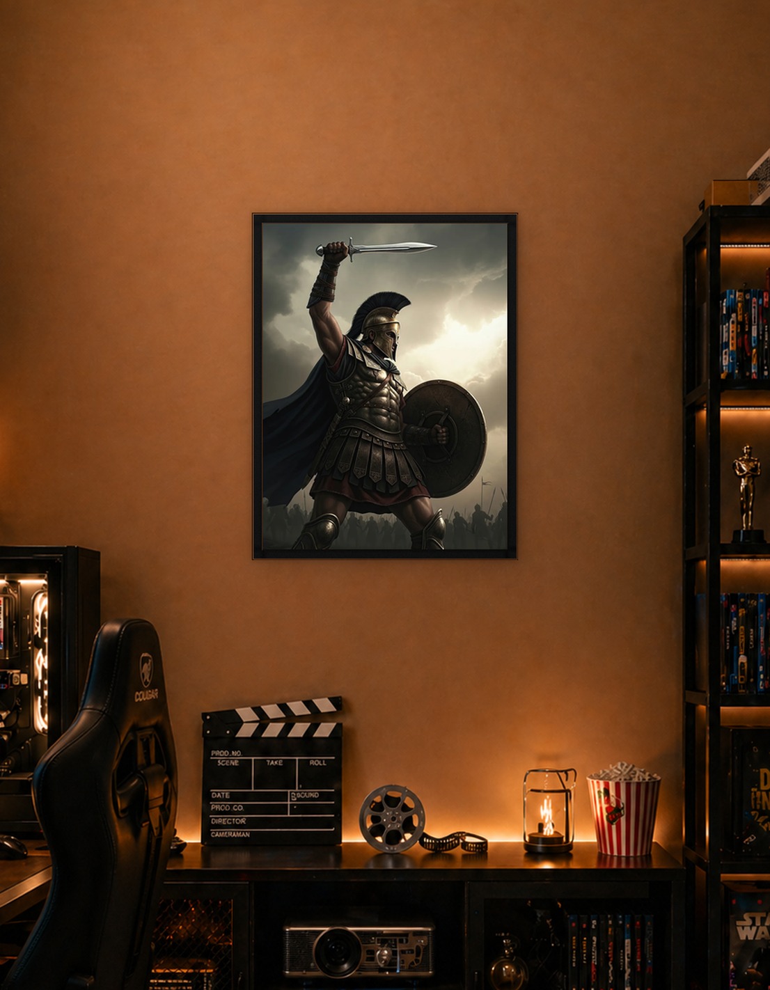 Spartan Warrior Raising Sword