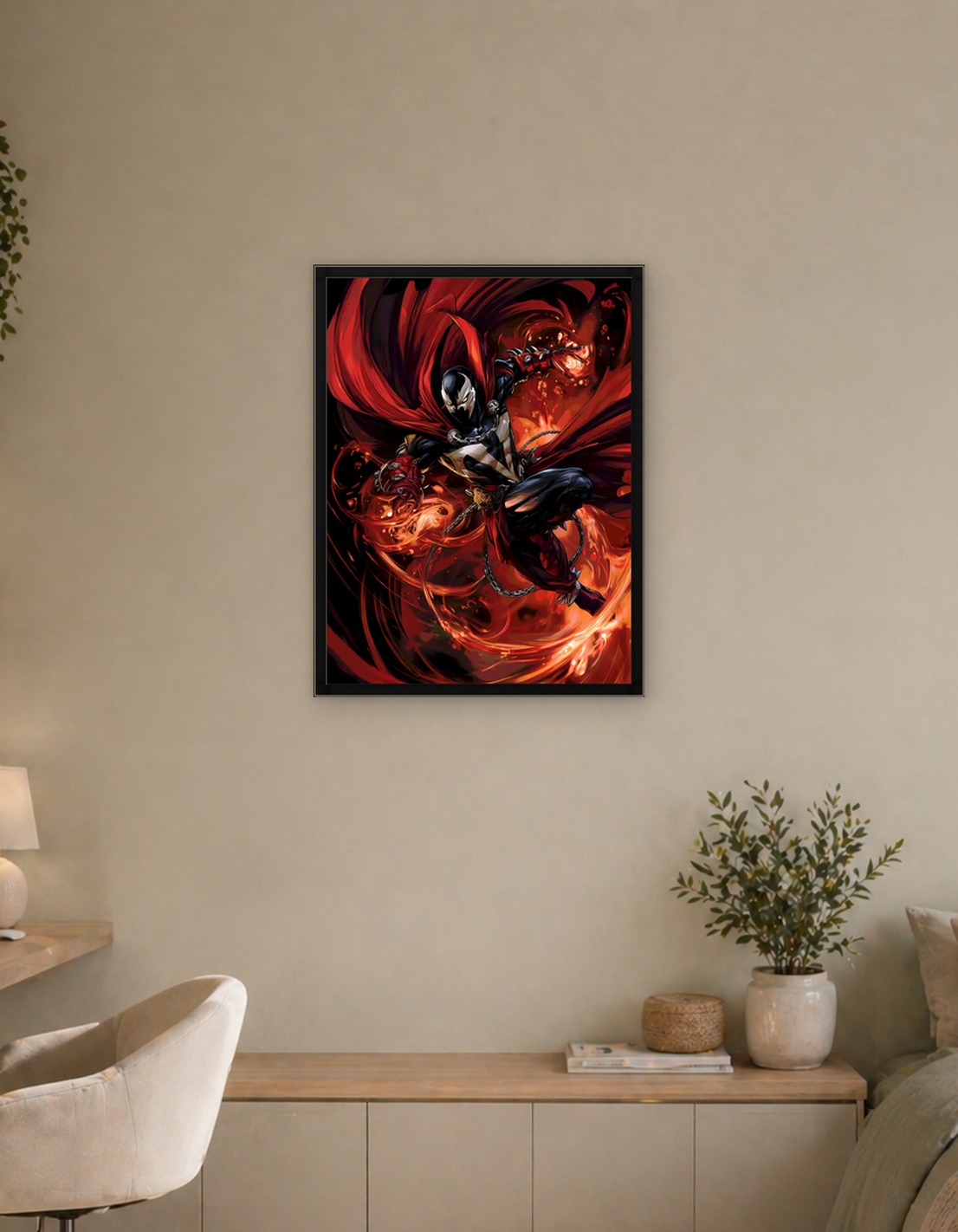 Spawn in Action with Fiery Energy