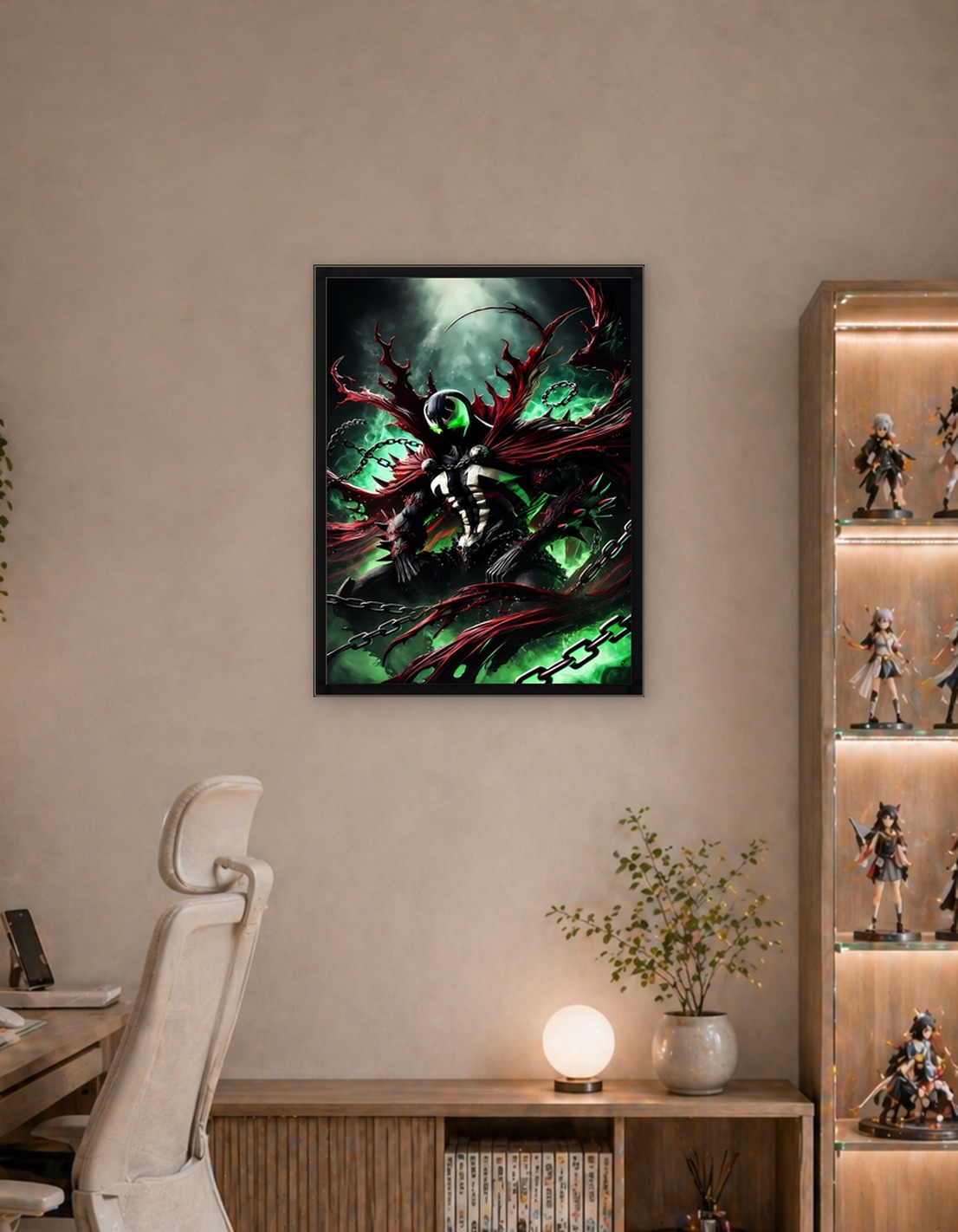Spawn in Green Smoke and Chains