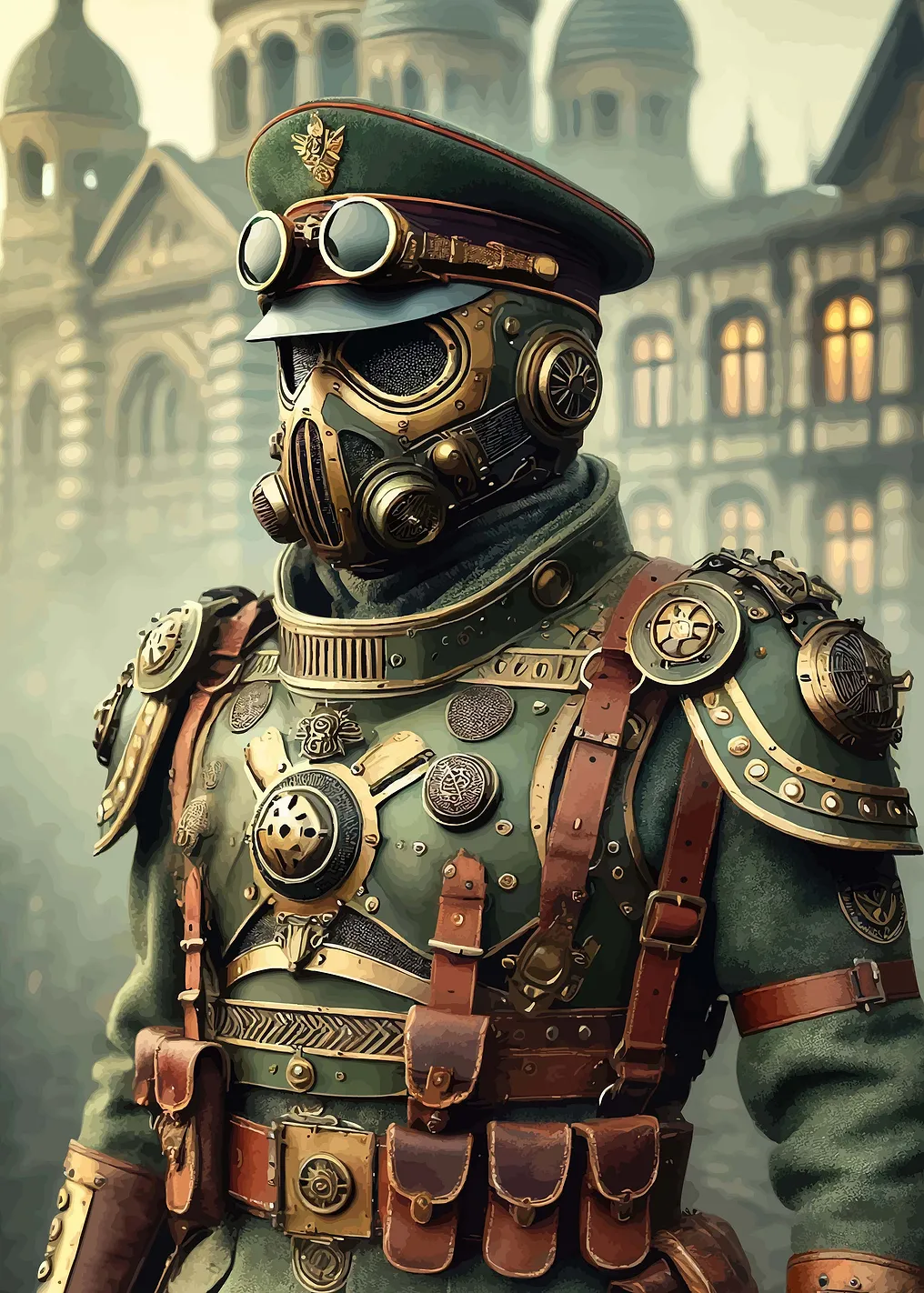 Steampunk Soldier with Gas Mask