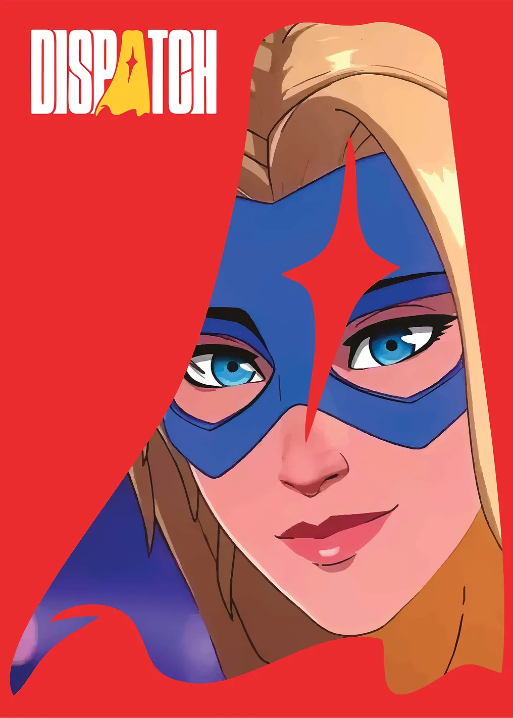 Superheroine with Blue Mask and Red Star
