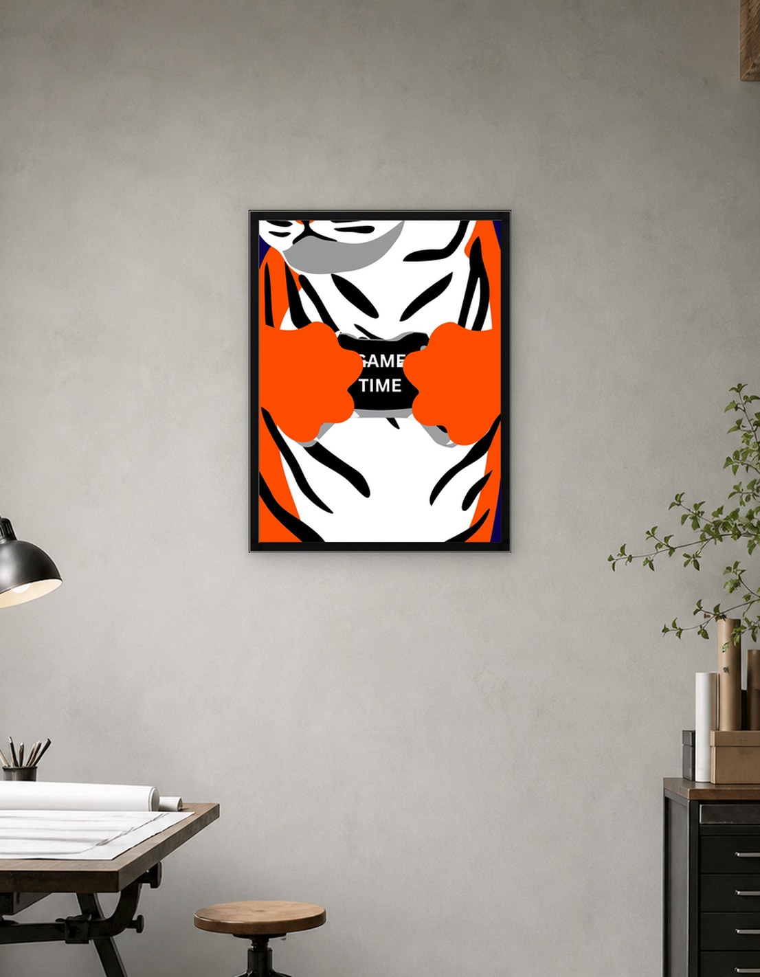 Tiger Playing Video Games