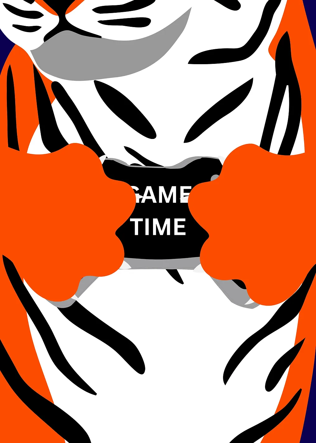 Tiger Playing Video Games