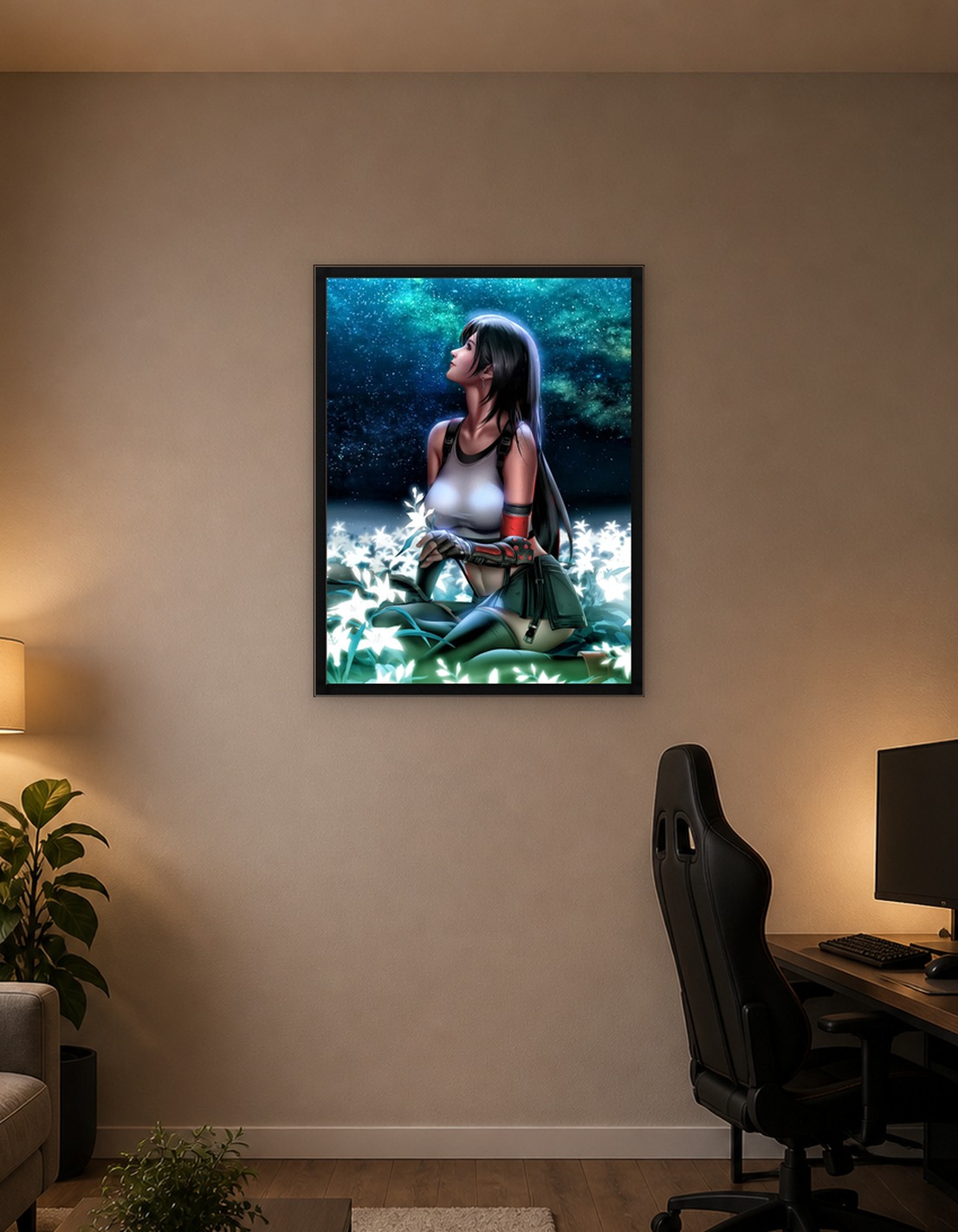 Tifa Lockhart in a Field of Flowers