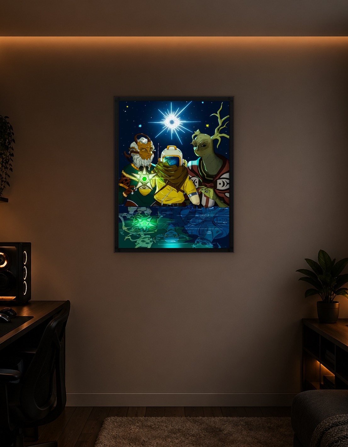 Trio Under Starry Sky